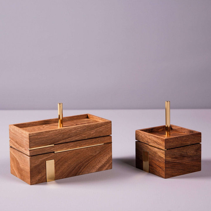 Two wooden boxes with brass - Mad Lab