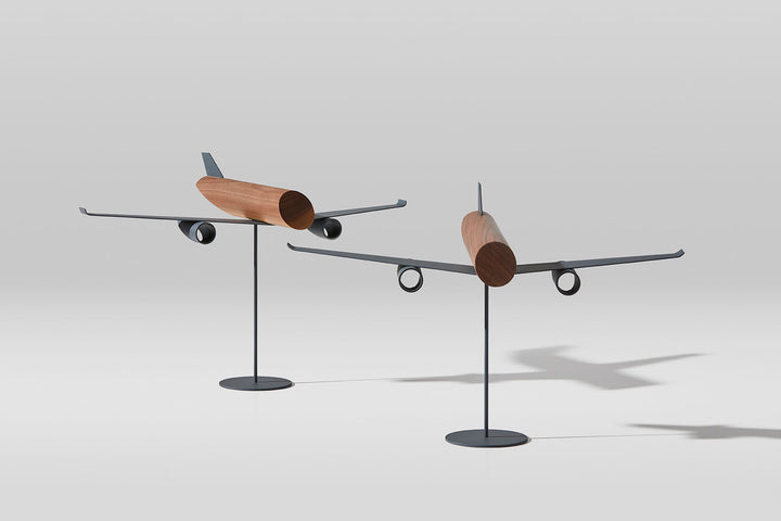 aircraft made in solid wood and metal by Mad Lab, unique object for your home